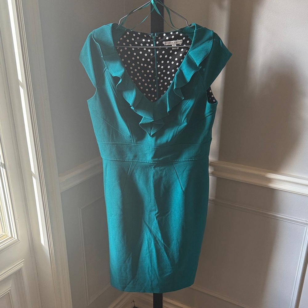 Teal Ruffle Dress size 10 NWOT
